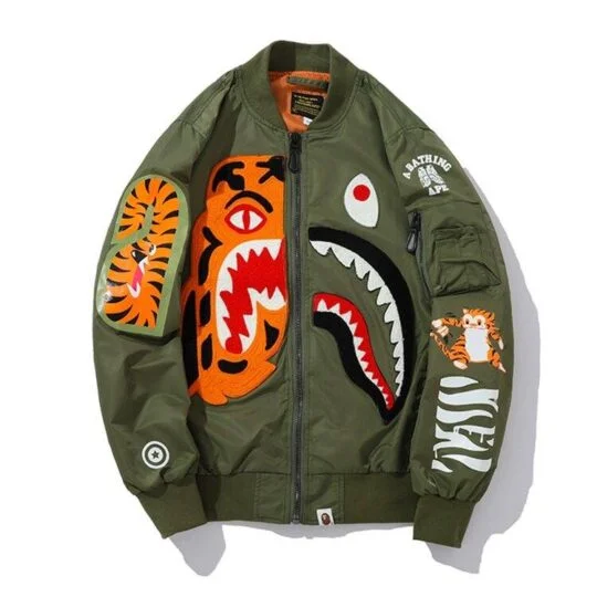 A BATHING APE Shark Head & Tiger Head Jacket