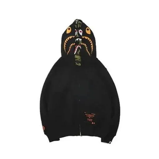 bape x undefeated black winter hoodie